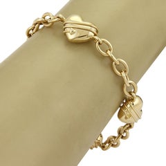 Tiffany & Co. Cupid Heart Charm 18k Yellow Gold Bracelet