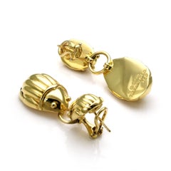 Tiffany & Co. Double Scarab Beetle 18k Yellow Gold Dangle Earrings