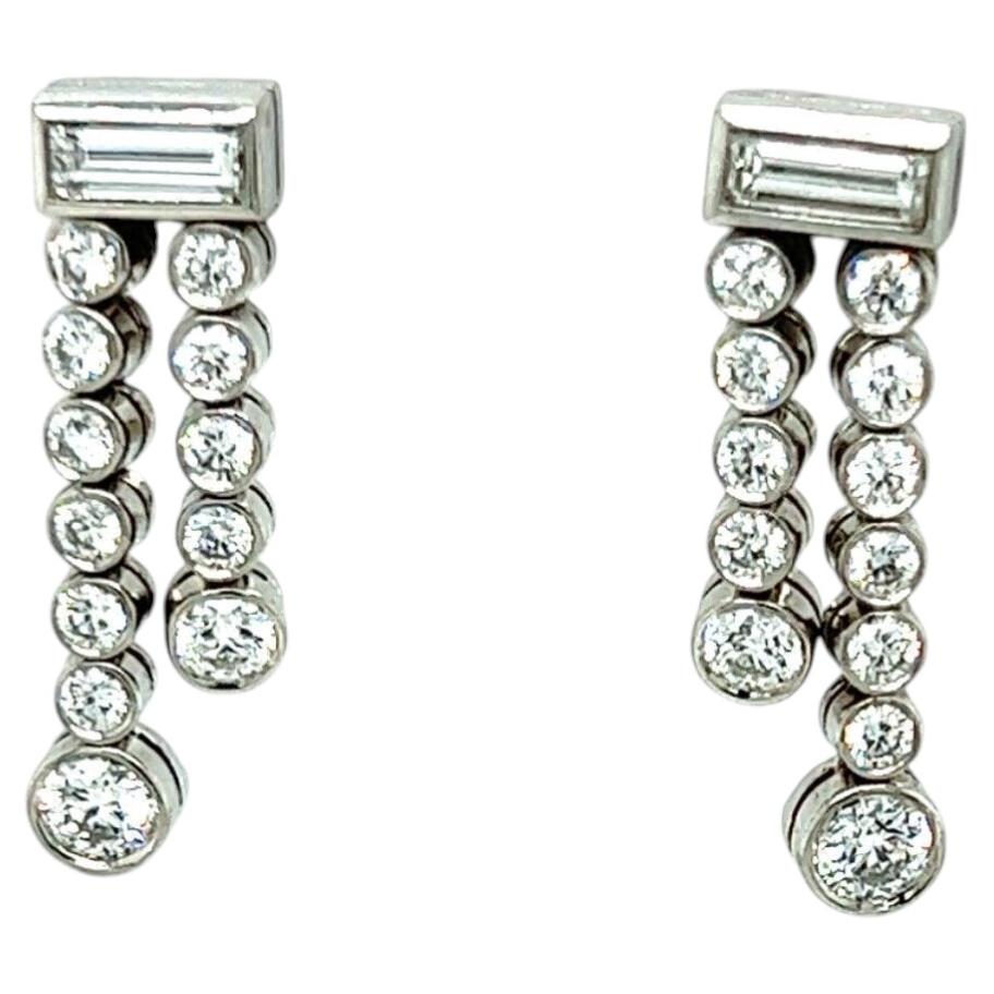 Tiffany & Co. Orecchini Jazz in platino con diamanti a doppia fila in vendita