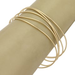 Tiffany & Co. Elsa Peretti Wire Wave 5-Row 18k Yellow Gold Bangle Bracelet