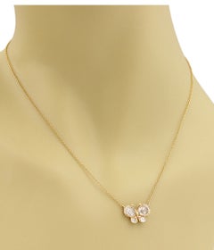 Tiffany & Co. Enchant Diamond Butterfly 18k Rose Gold Pendant Necklace 16"