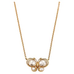 Tiffany & Co. Enchant Diamond Butterfly 18k Rose Gold Pendant Necklace 16"