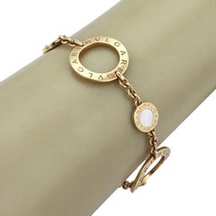 Bvlgari Bvlgari Mother-of-Pearl 18k Yellow Gold 3 Circle Station Link Bracelet