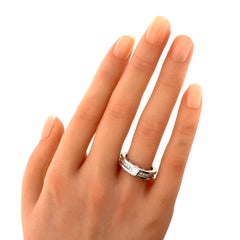 Bvlgari B.zero1 Diamond Solitaire 18k White Gold Ring w/Cert Size US 6 EU 52