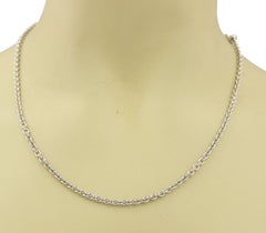 Bvlgari 18k White Gold Rolo Link Adjustable Chain Necklace 19"