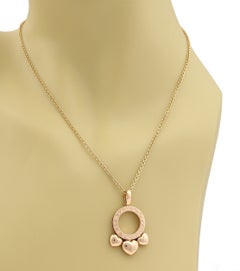 Bvlgari Allegra 18k Rose Gold Slide Hearts Pendant Necklace 15–18"