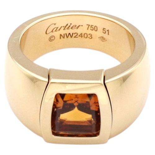 Cartier La Dona Citrine 18k Yellow Gold Band Ring w/Paper Size US 5.5 EU 51 For Sale