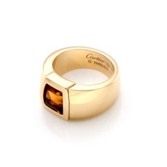 Cartier La Dona Citrine 18k Yellow Gold Band Ring w/Paper Size US 5.5 EU 51
