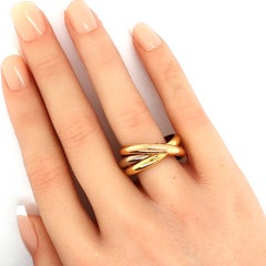 Cartier Trinity Classic Tri-Color 18k Gold Ring w/Cert Size US 10 EU 64
