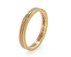 Cartier Trinity 18k Tri-Color Gold 2.5mm Band Ring w/Cert Size US 5 EU 49