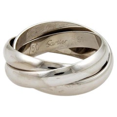 Cartier Trinity 18k White Gold Rolling Band Ring w/Paper Size US 5.5 EU 51