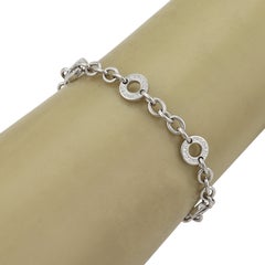 Bvlgari Armband mit 6 Kreis-Anhängern aus 18-karätigem Weißgold, 6,25"