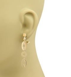 Bvlgari Lucea 18k Yellow Gold Oval & Round Disc Dangle Earrings