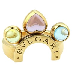 Bvlgari Allegra Multi Gem 18k Yellow Gold Ring Size 6