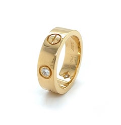 Cartier Love 3 Diamond 18k Yellow Gold Band Ring w/Cert Size US 5 EU 49