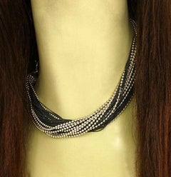 Tiffany & Co. Sterling Silver Twisted Multi Chain Necklace 17"