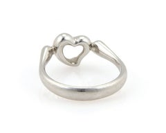 Tiffany & Co. Elsa Peretti Platinum Diamond Open Heart Ring Size 5