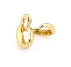 Tiffany & Co. Elsa Peretti Open Heart 18k Yellow Gold Curved Ring Size 5