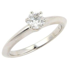 Tiffany & Co. 0.37ct G VS2 Solitaire Diamond Platinum Ring w/Cert Size 4.5