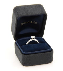 Tiffany & Co. 0.37ct G VS2 Solitaire Diamond Platinum Ring w/Cert Size 4.5