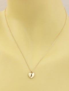 Tiffany & Co. Heart Padlock 18k Rose Gold Pendant Necklace 16"