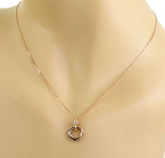 Cartier Trinity Diamond 18k Tri-Color Gold Pendant Necklace w/Cert 15–15.75"