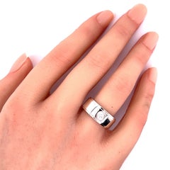 Cartier Diamond 18k White Gold Wide Wedding Band Ring Size EU 50 / US 5