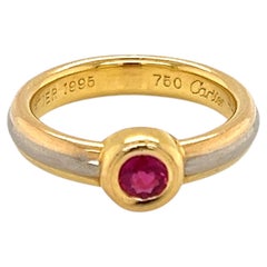 Cartier Trinity Ruby 18k Tri-Color Gold Ring w/Cert Size US 4 EU 47