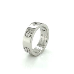 Cartier Love Diamond Platinum 5.5mm Band Ring Size US 4.5 EU 49