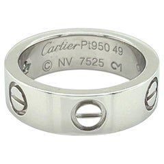 Anillo Cartier Love de diamantes y platino, ancho de 5,5 mm, talla US 4,5, EU 49