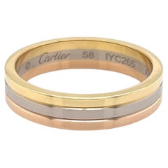 Cartier Vendome Louis 18k Tri -Color Gold Band Ring w/Cert Size US 8.5 EU 58