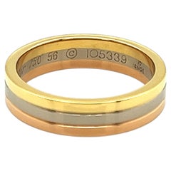Cartier Vendome Louis 18k Tri-Color Gold Band Ring w/Paper Size US 7.5 EU 56