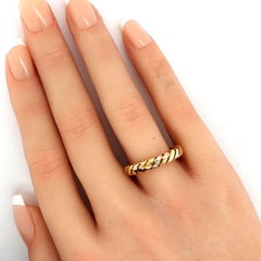 Bvlgari Tubogas Tri-Color 18k Gold Band Ring Size 6.5