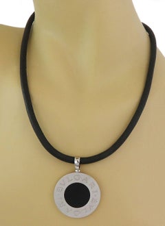 Bvlgari Bvlgari Mother of Pearl Black Onyx 18k Gold Reversible Pendant Necklace