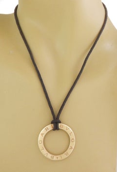 Bvlgari BVLGARI Double Circle 18k Yellow Gold Pendant Necklace 18-24"