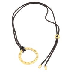 Bvlgari BVLGARI Double Circle 18k Yellow Gold Pendant Necklace 18-24"