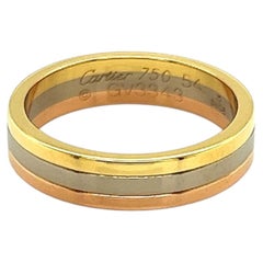 Cartier Vendôme Louis 18k Tri-Color Gold 4.8mm Band Ring w/Cert Size US 6.5 EU 5