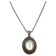David Yurman Halskette mit Anhänger aus Perlmutt, Sterlingsilber und 14-karätigem Gold, 16"