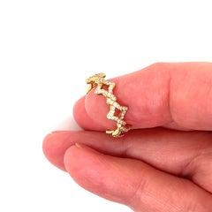 Bague David Yurman « Venetian Quatrefoil » en or jaune 18 carats, sertie de diamants, largeur 6 mm, taille 3