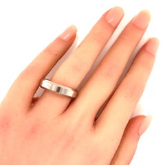 David Yurman Men's 18k White Gold 5.5mm Beveled Wedding Band Ring Size 9.5