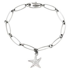 Tiffany & Co. Elsa Peretti Diamant-Seestern-Armband aus Platin, 7"