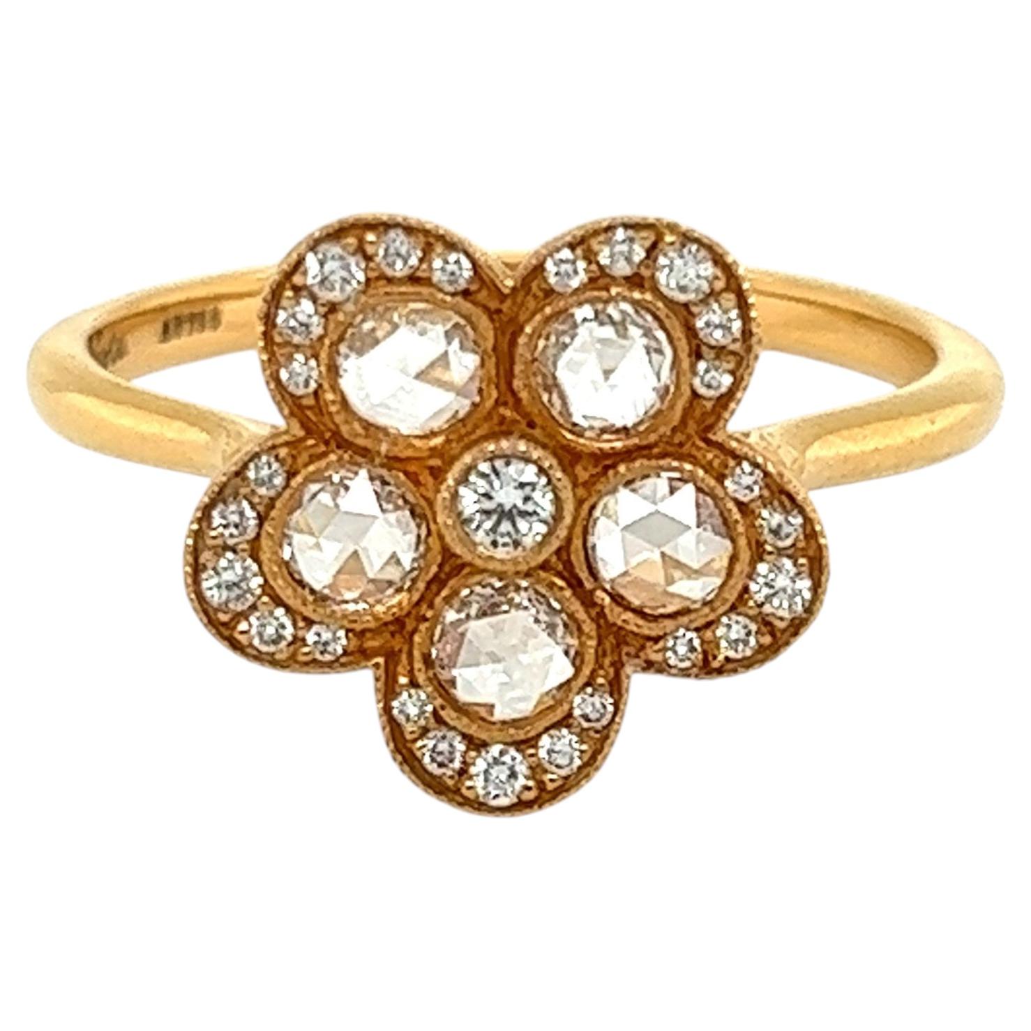 Tiffany & Co. Enchant Diamond 18k Rose Gold Ring Size 8 For Sale