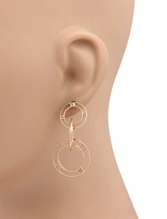 Tiffany & Co. Atlas 18k Rose Gold Triple Graduated Hoop Dangle Earrings