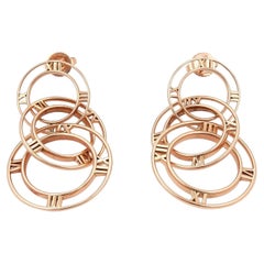 Tiffany & Co. Atlas 18-Karat-Roségold-Ohrringe mit dreifach abgestuften Creolen und Anhängern