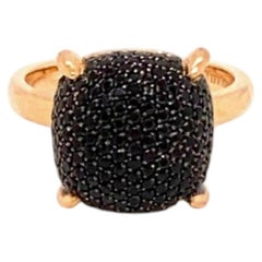 Tiffany & Co. Paloma Picasso Sugar Stacks Black Spinel 18k Rose Gold Ring Size 6