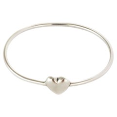 Tiffany & Co. Sterling Silver Heart Wire Bangle Bracelet 6.25"