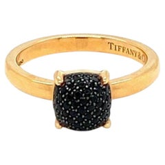 Tiffany & Co. Paloma Picasso Sugar Stacks Black Spinel 18k Rose Gold Ring Size 5