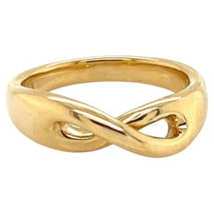 Tiffany & Co. Infinity 18k Yellow Gold Open Ring Size 4.5