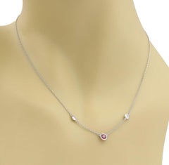 Tiffany & Co. Elsa Peretti Color By The Yard Ruby Diamond Platinum Necklace