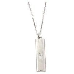 Tiffany & Co. LUCIDA Diamond 18k White Gold Long Bar Pendant Necklace 20"